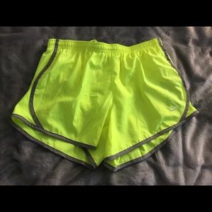 Neon Yellow Nike Tempo Running Shorts
